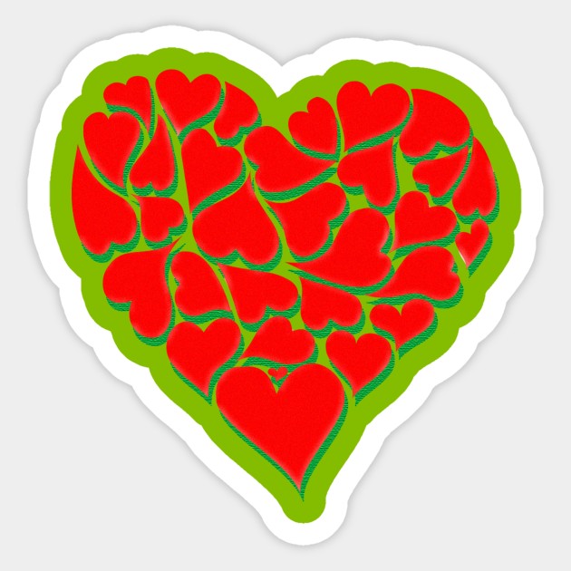 Valentine hearts Sticker by ahihishirt